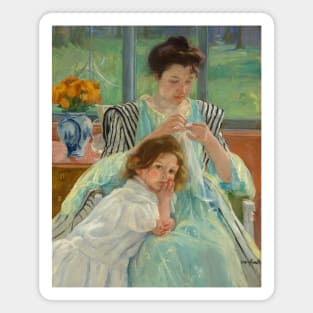 Young Mother Sewing by Mary Cassatt Magnet